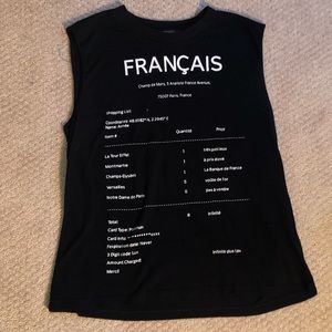 France French  Receipt Tank Top